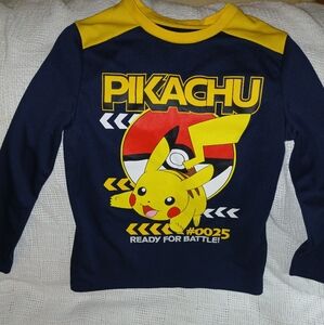 Jumping Beans Pikachu Long Sleeve Tee - Navy and Yellow